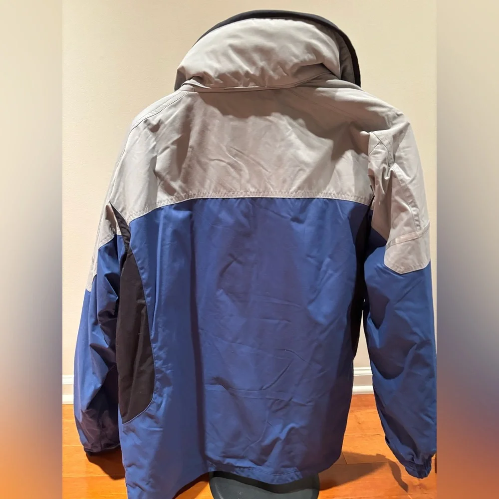 Columbia Boys Size 18/20 Interchange Jacket Blue Gray‎ Fleece Liner Hooded Coat